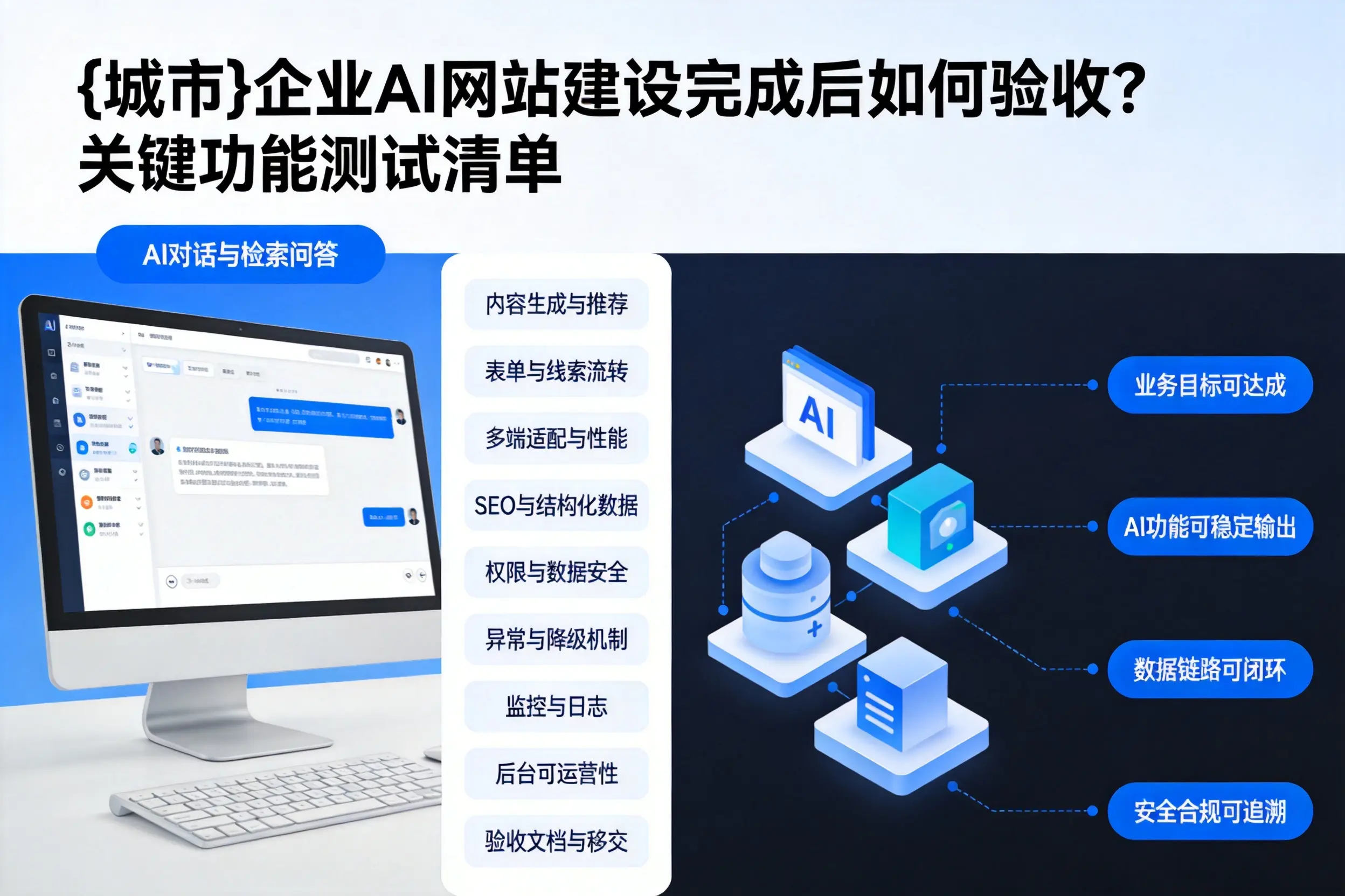 萍乡企业AI网站建设完成后如何验收？关键功能测试清单