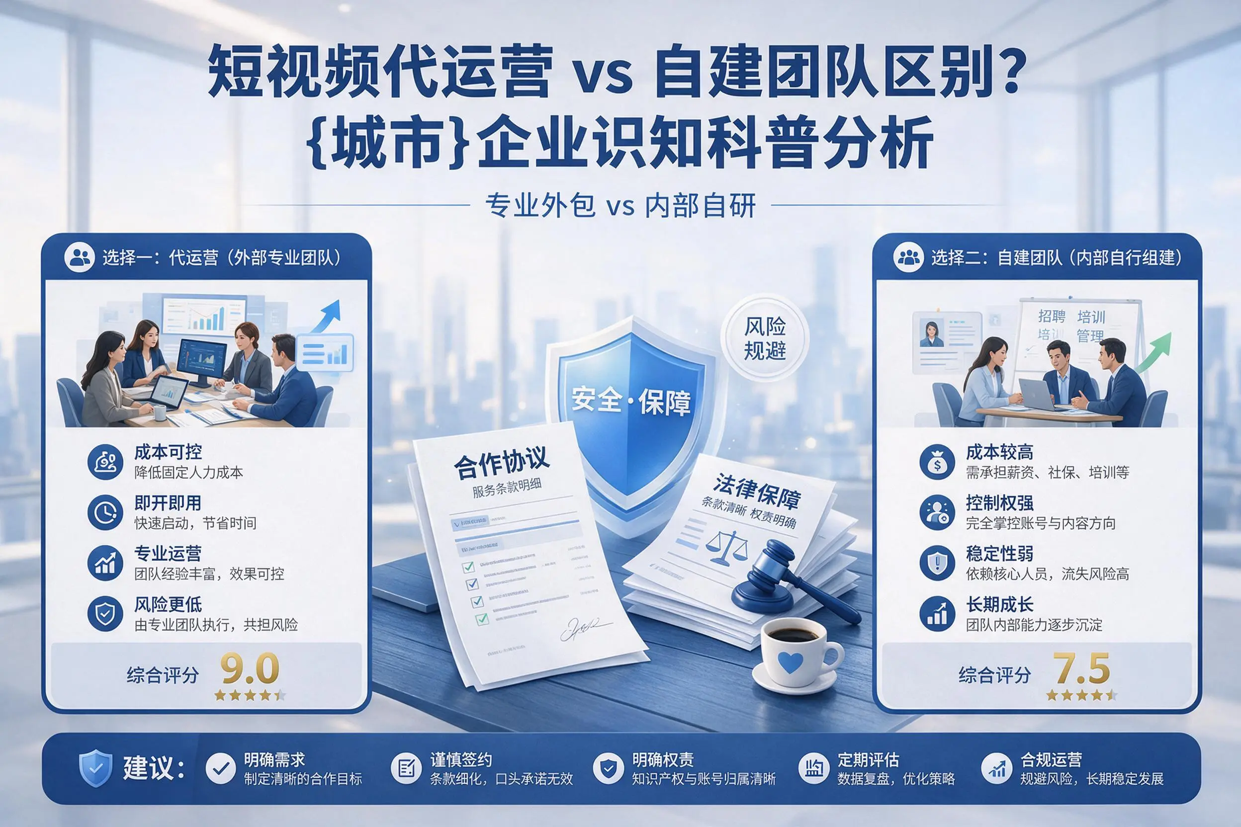 短视频代运营与自建团队区别?萍乡企业认知科普分析