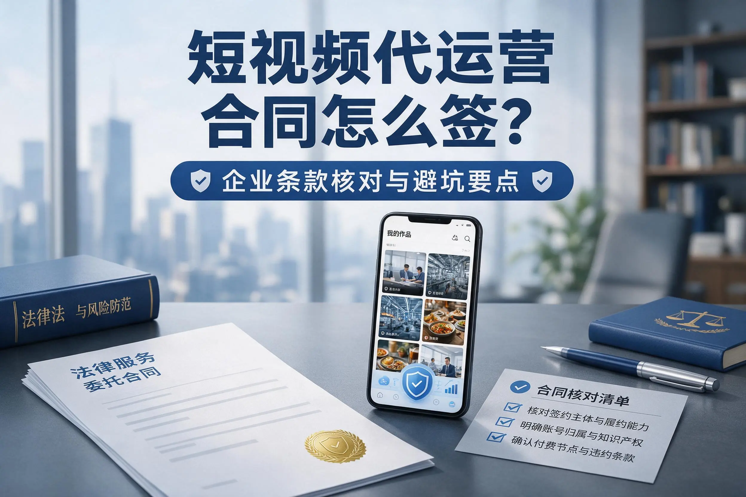 短视频代运营合同怎么签?萍乡企业条款核对与避坑要点