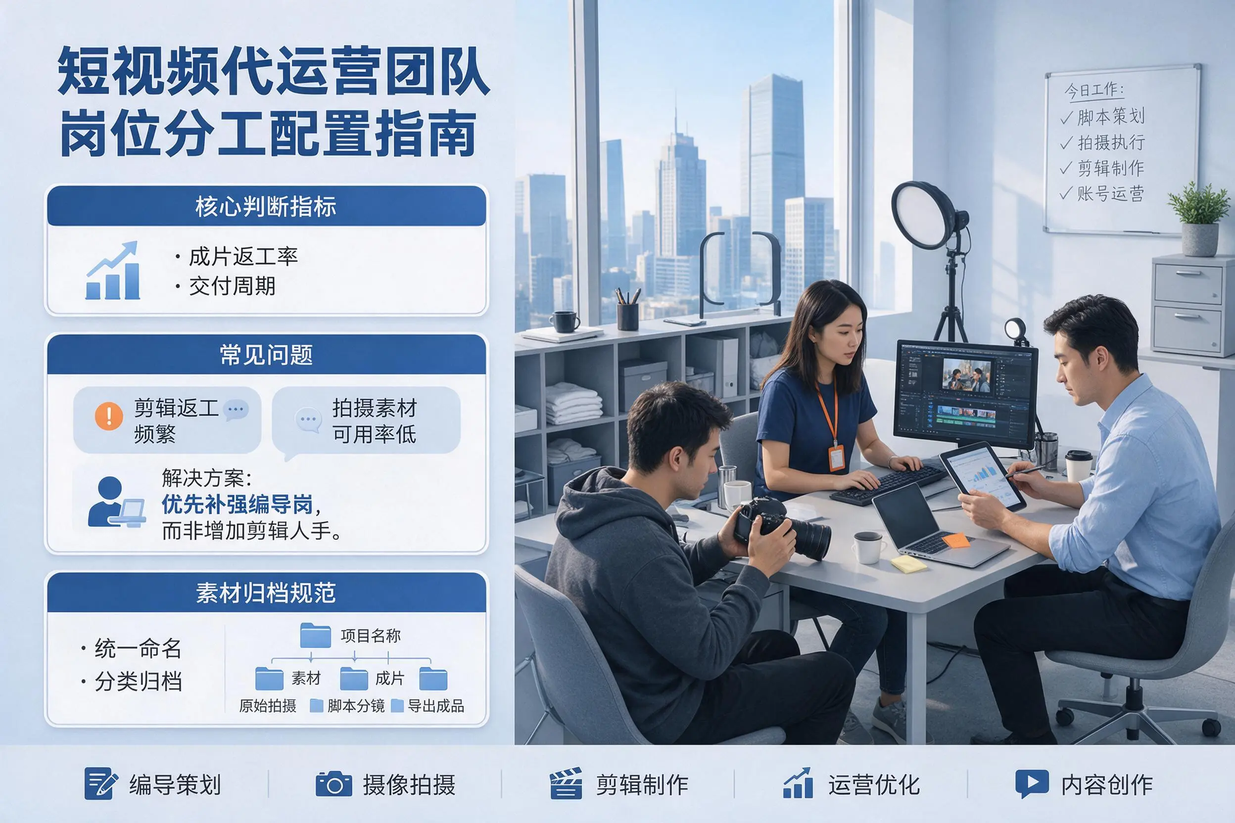 短视频代运营团队如何配置?萍乡企业岗位分工科普说明
