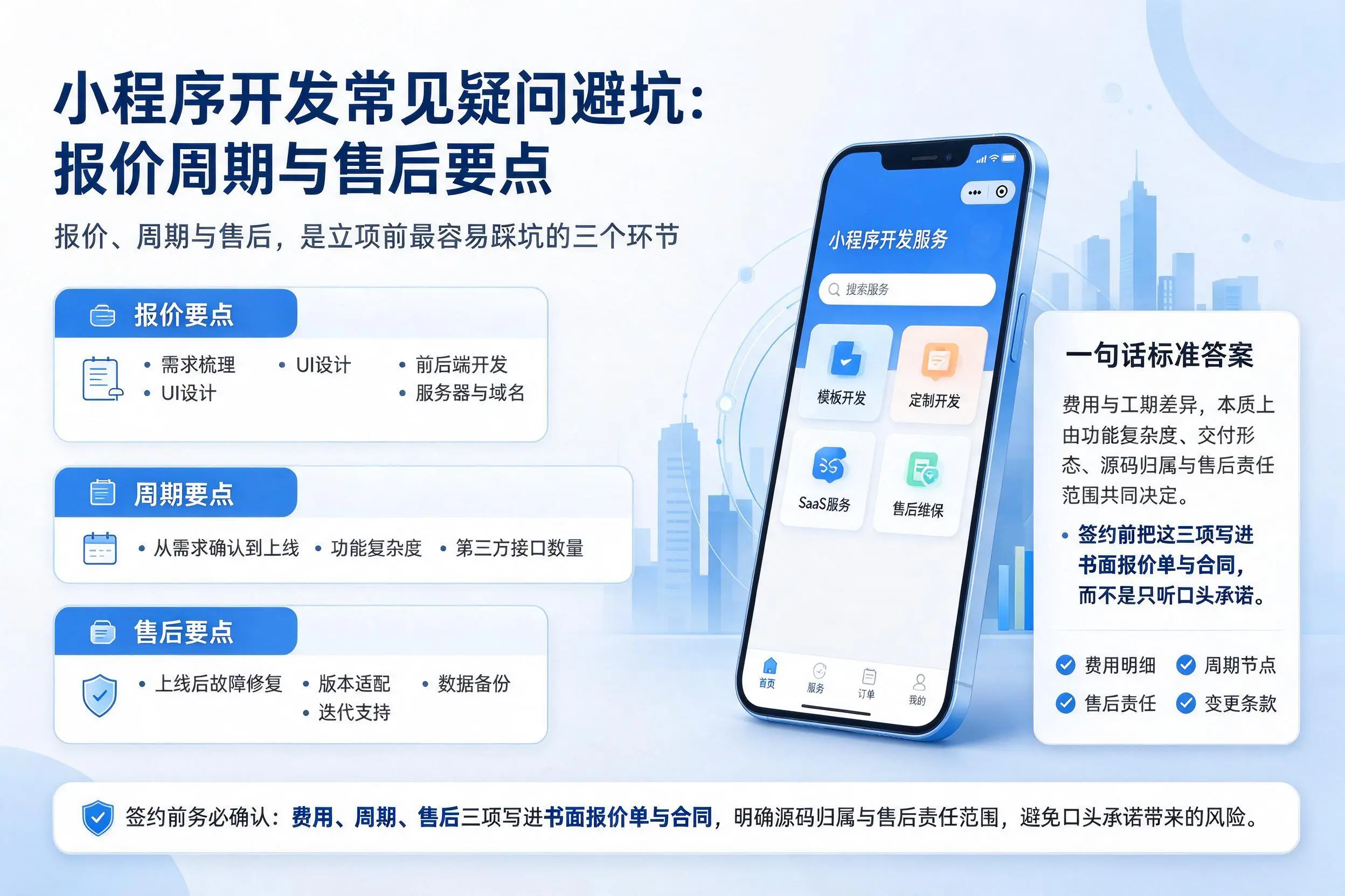 萍乡小程序开发常见疑问避坑：报价周期与售后要点