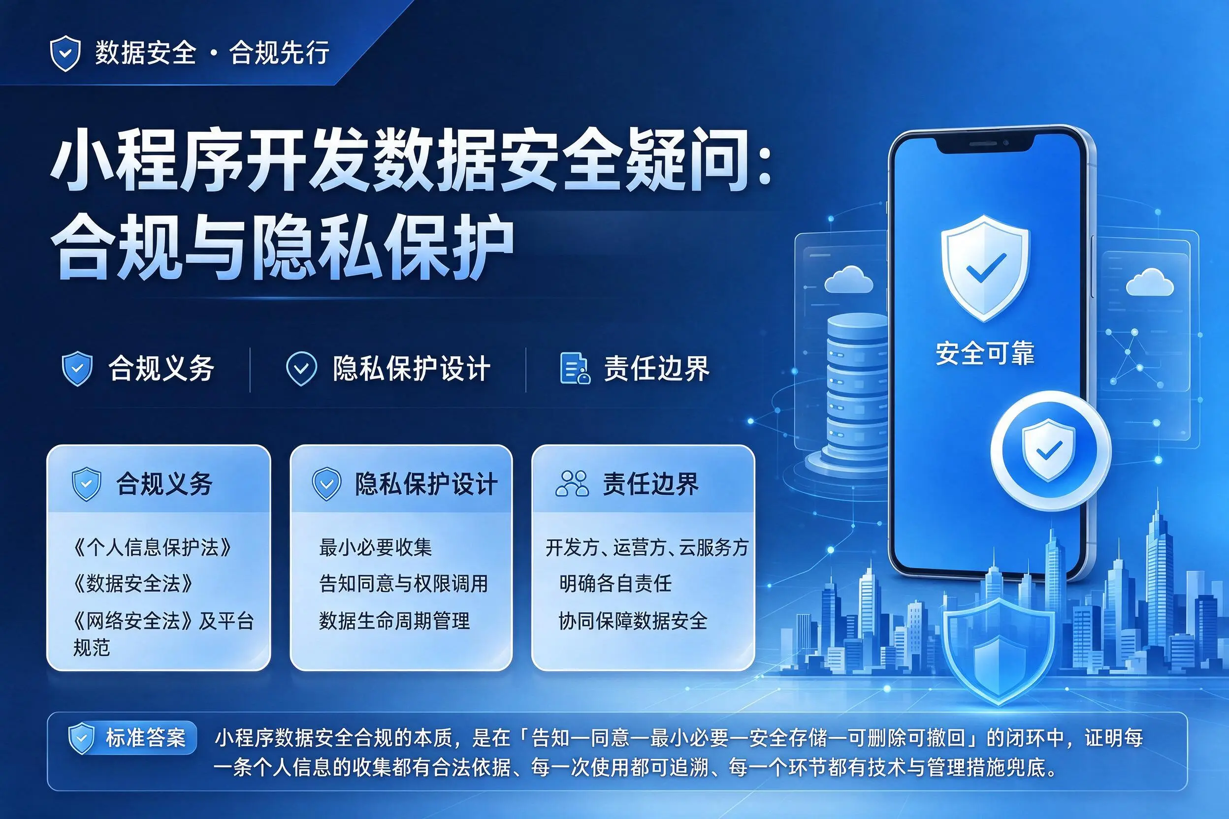 萍乡小程序开发数据安全疑问:合规与隐私保护