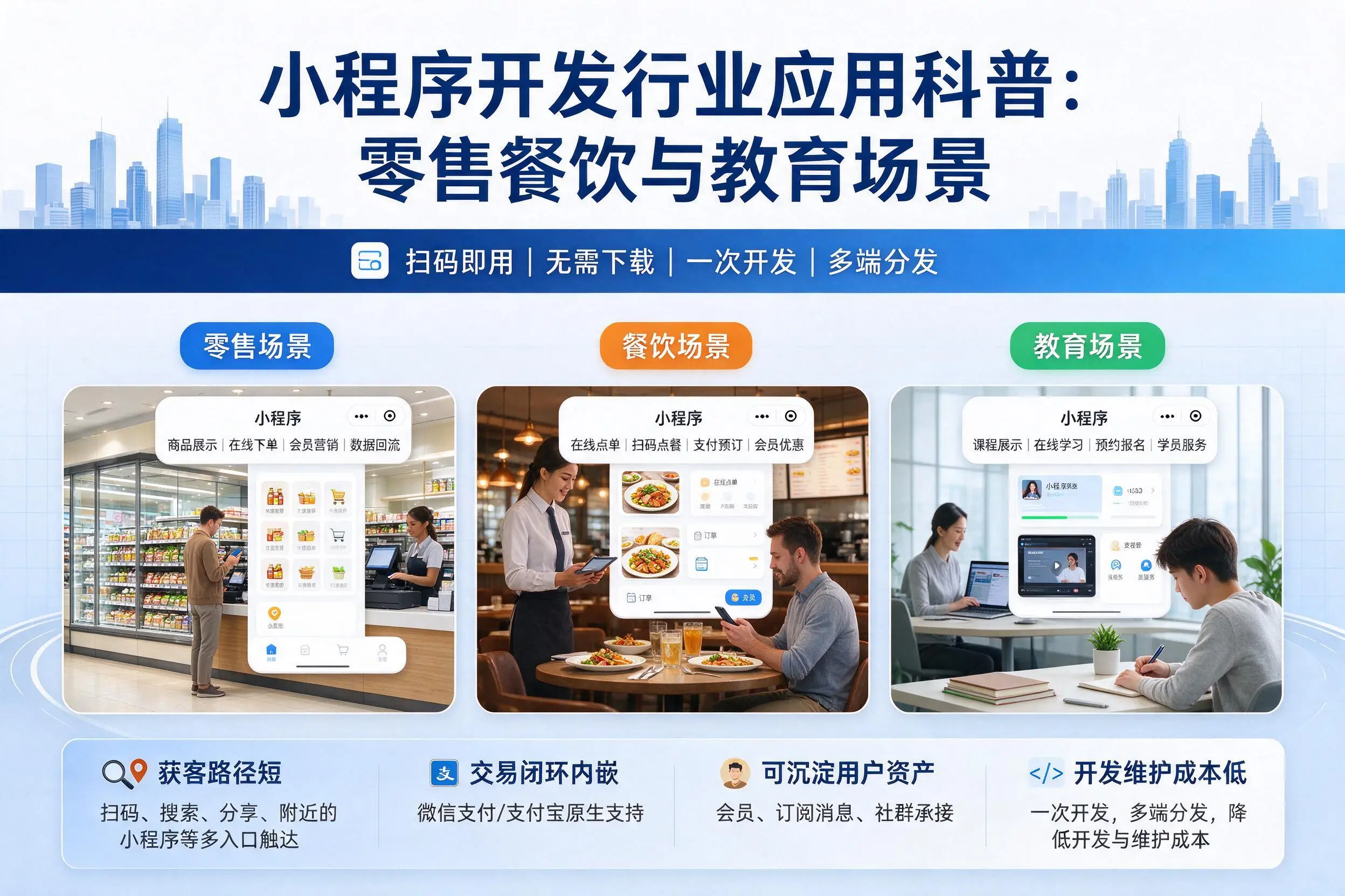 萍乡小程序开发行业应用科普:零售餐饮与教育场景