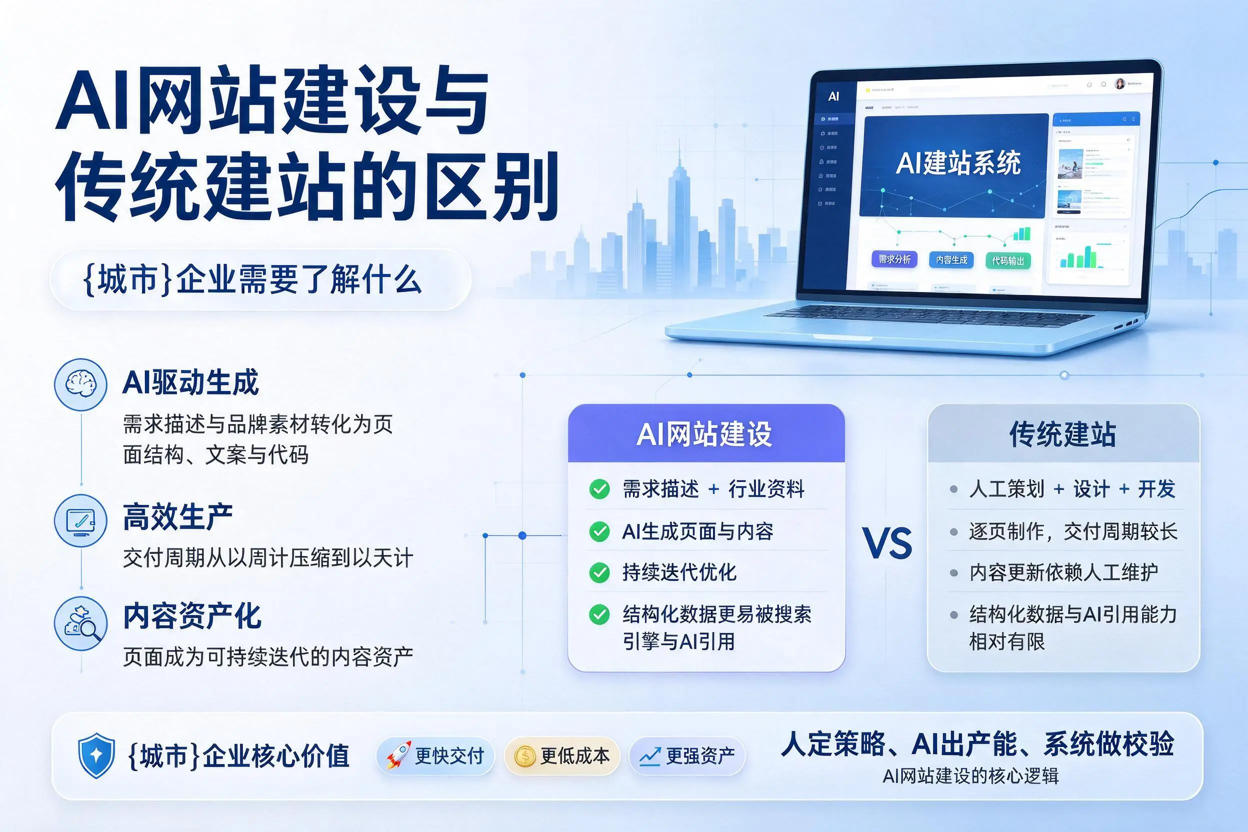 AI网站建设与传统建站的区别，萍乡企业需要了解什么