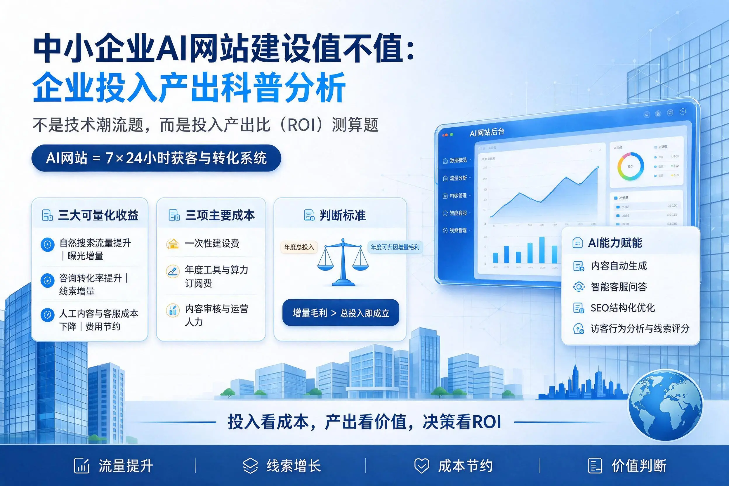 中小企业AI网站建设值不值：萍乡企业投入产出科普分析