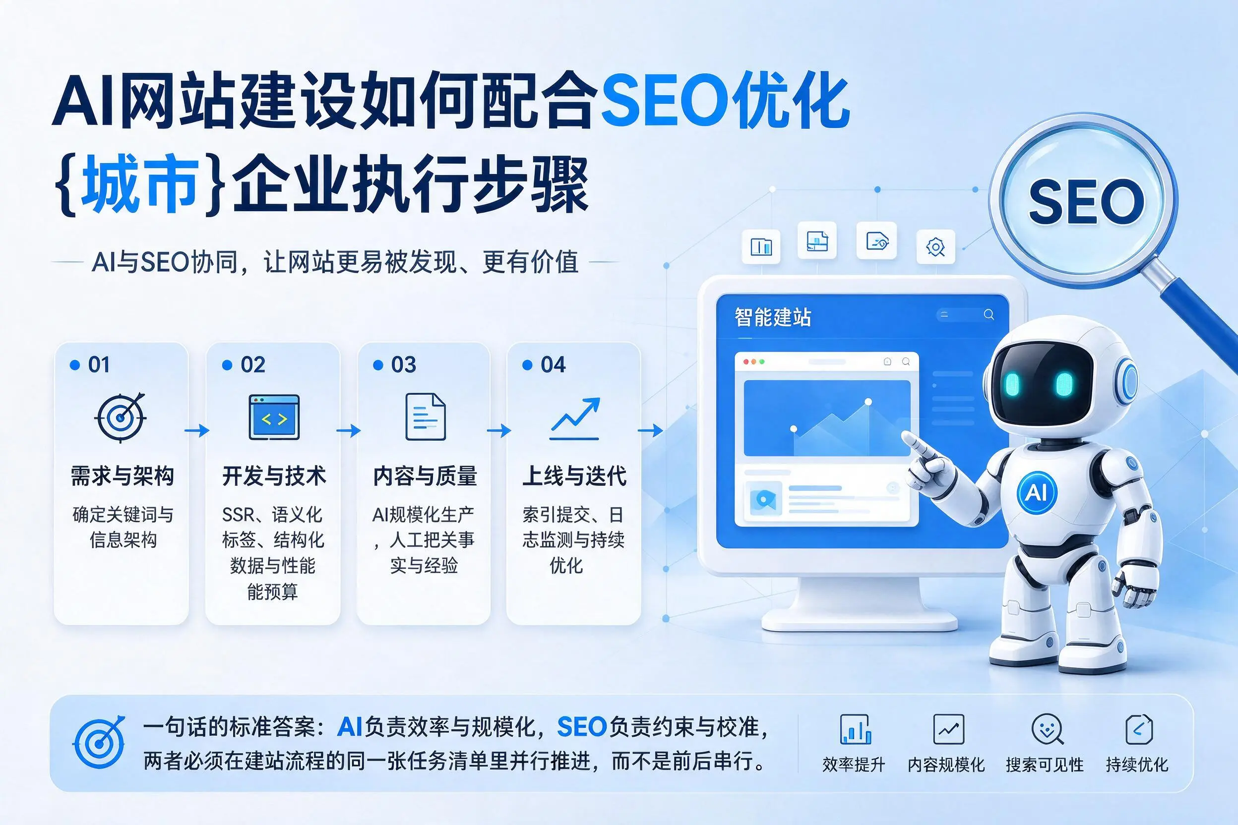 AI网站建设如何配合SEO优化,萍乡企业执行步骤
