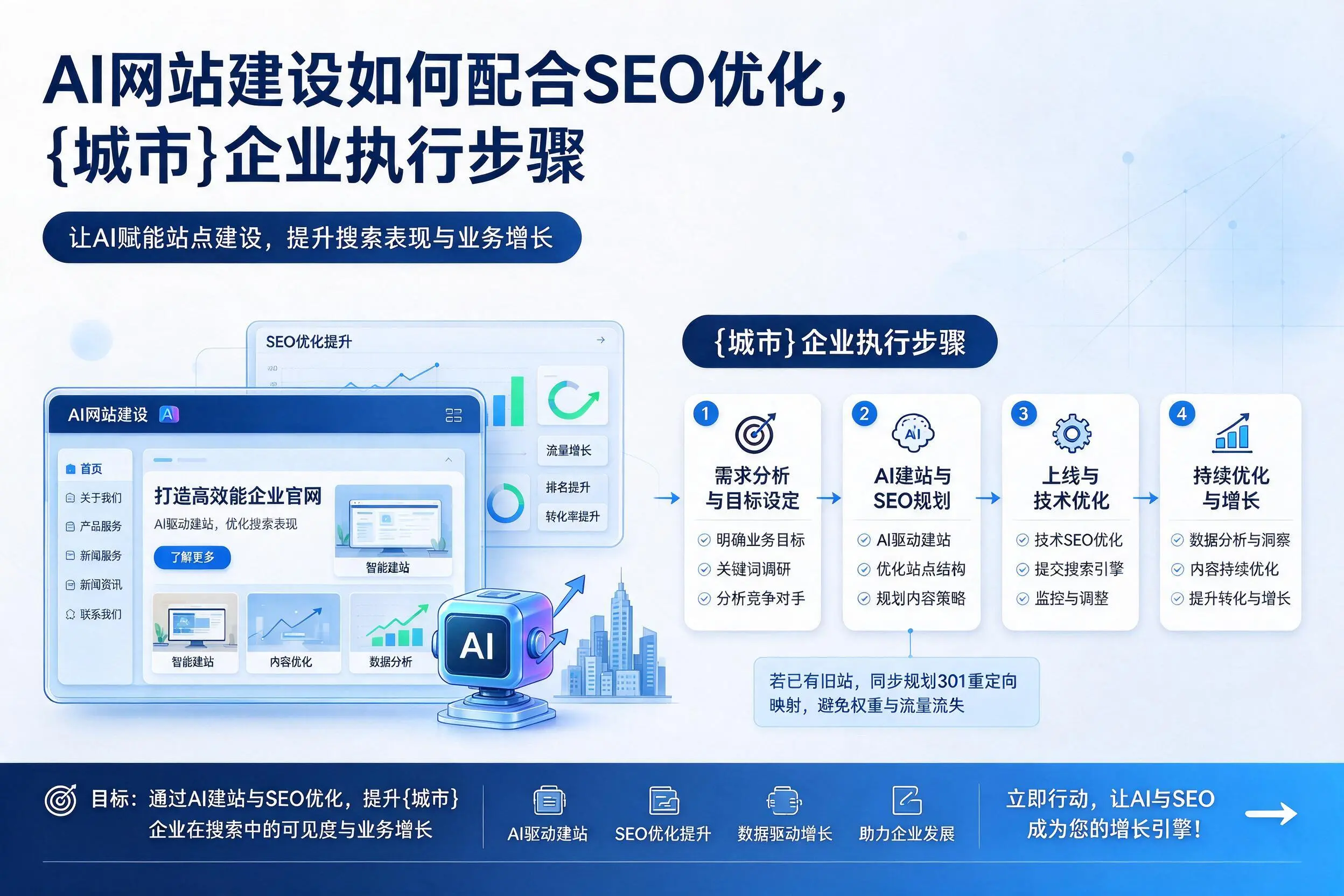 AI网站建设如何配合SEO优化,萍乡企业执行步骤
