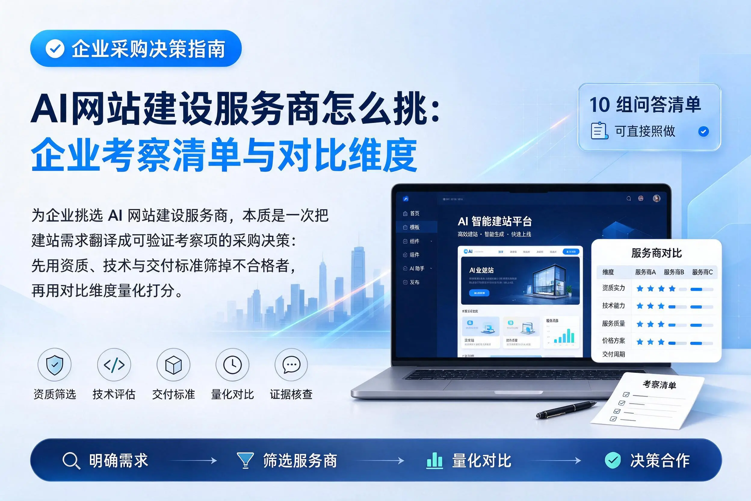 AI网站建设服务商怎么挑:萍乡企业考察清单与对比维度