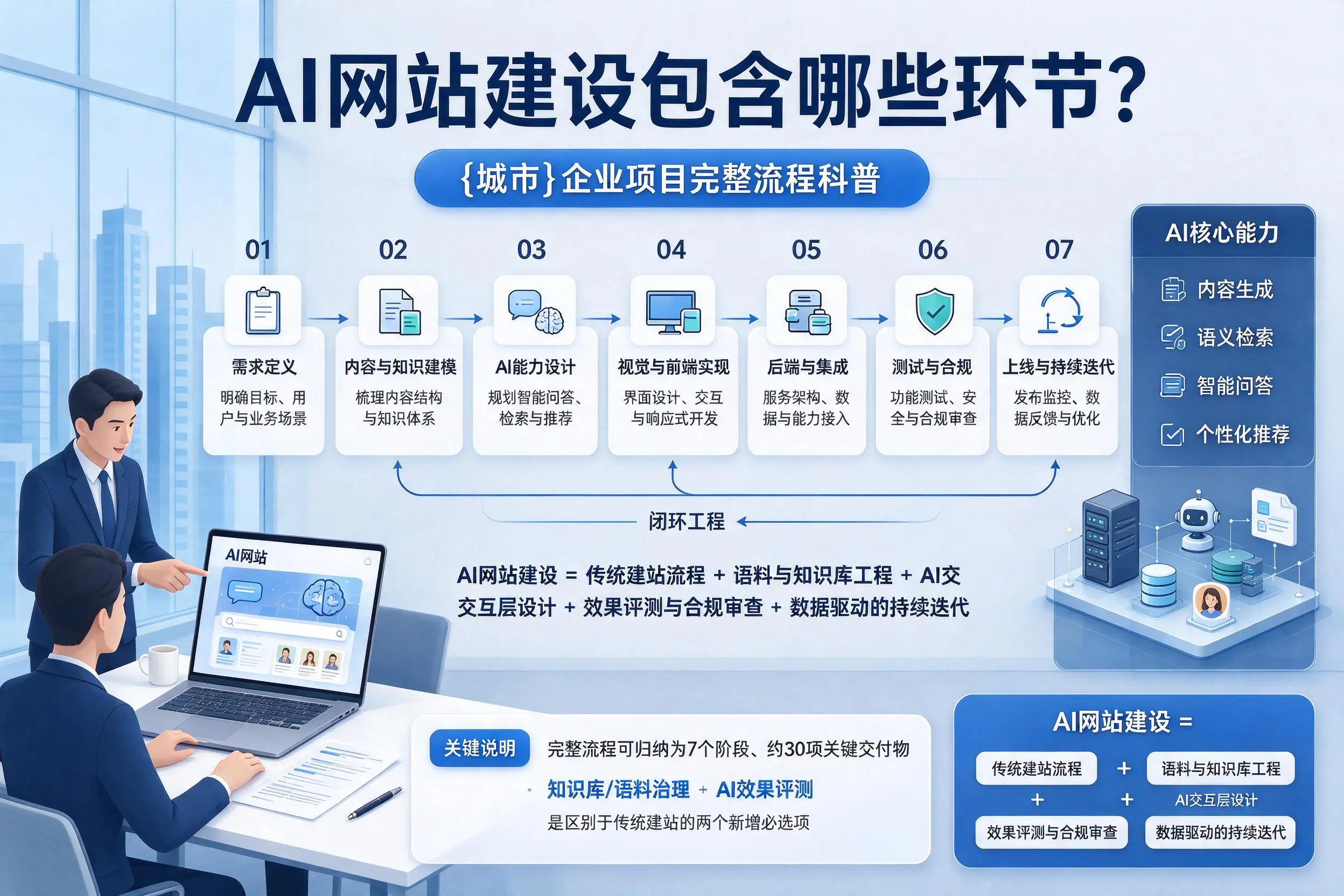 AI网站建设包含哪些环节？萍乡企业项目完整流程科普